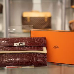 ケリーウォレット財布クロコ×シルバー金具｜Hermès　財布　新品