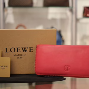 LOEWE｜ロエベ　ラムスキン　長財布　ピンク